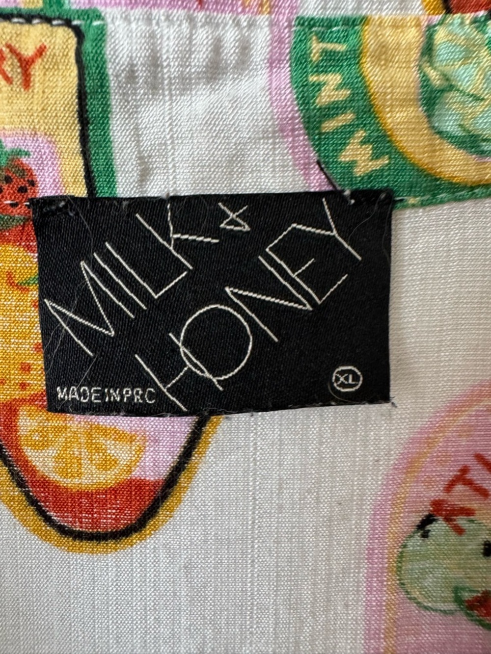 Milk & Honey cocktail novelty print button front shirt - Picture 4 of 6